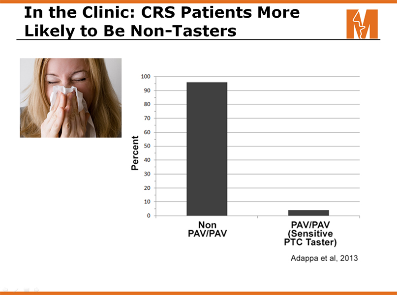 CRS patients more like to be non-tasters